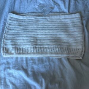 Rebellion Again NEW ivory cream knit tube top bandeau clear straps included XL